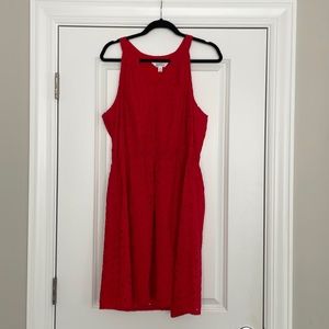 Red eyelet cotton dress, size XL